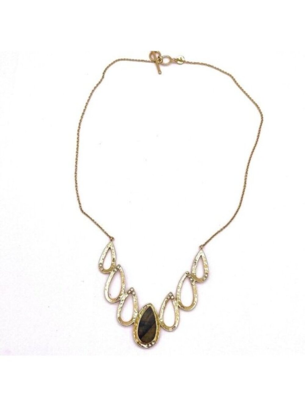 Melinda Maria Dorothy 14k Gold Plated Labradorite Cubic Zirconia Necklace